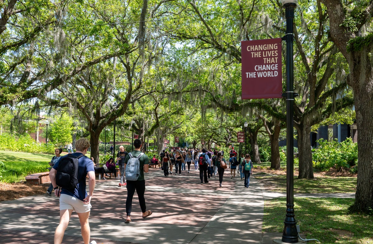 photo of students walking on campus