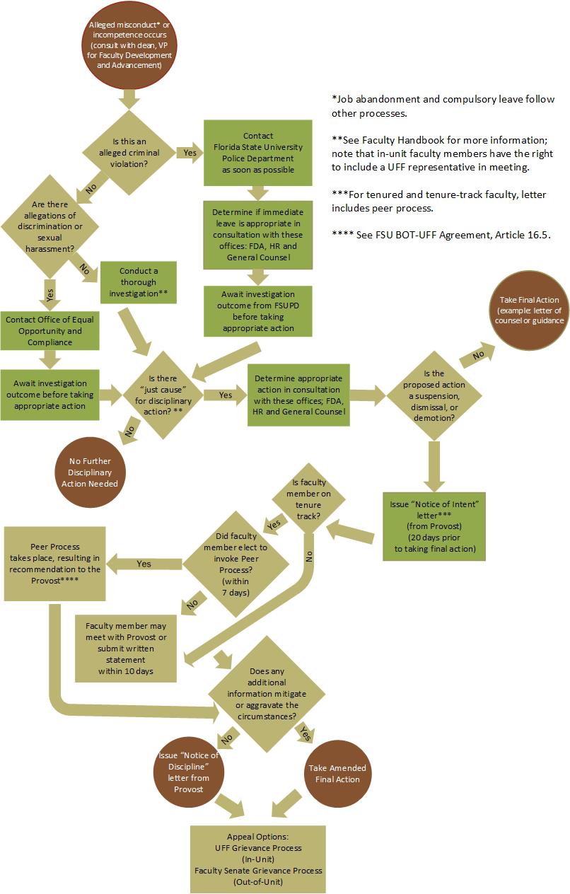 Faculty Performance Concerns flowchart